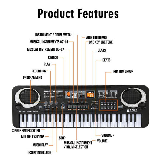 electronic organ with microphone