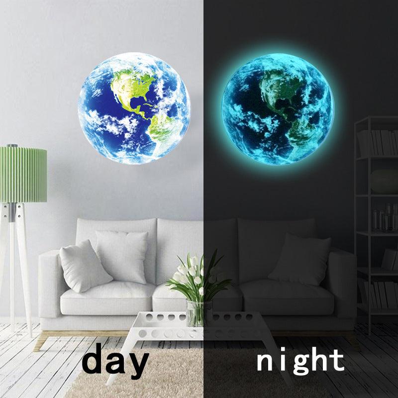 Moon Earth Luminous Wall Sticker 3D Stereo Carving