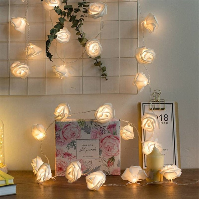 USB/Battery Operated Rose Flower String Lights