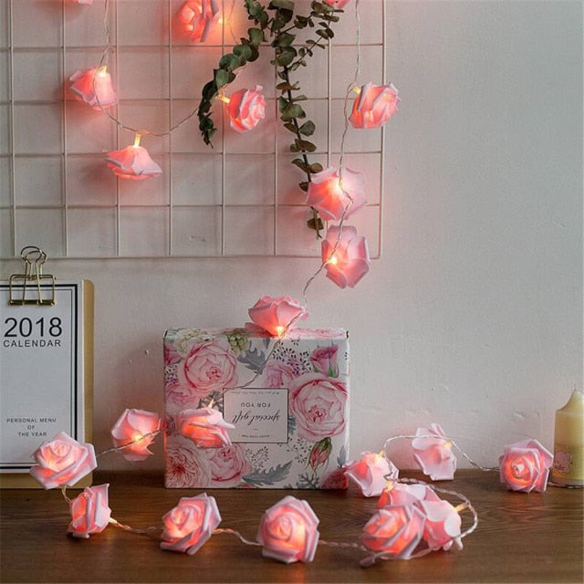 USB/Battery Operated Rose Flower String Lights