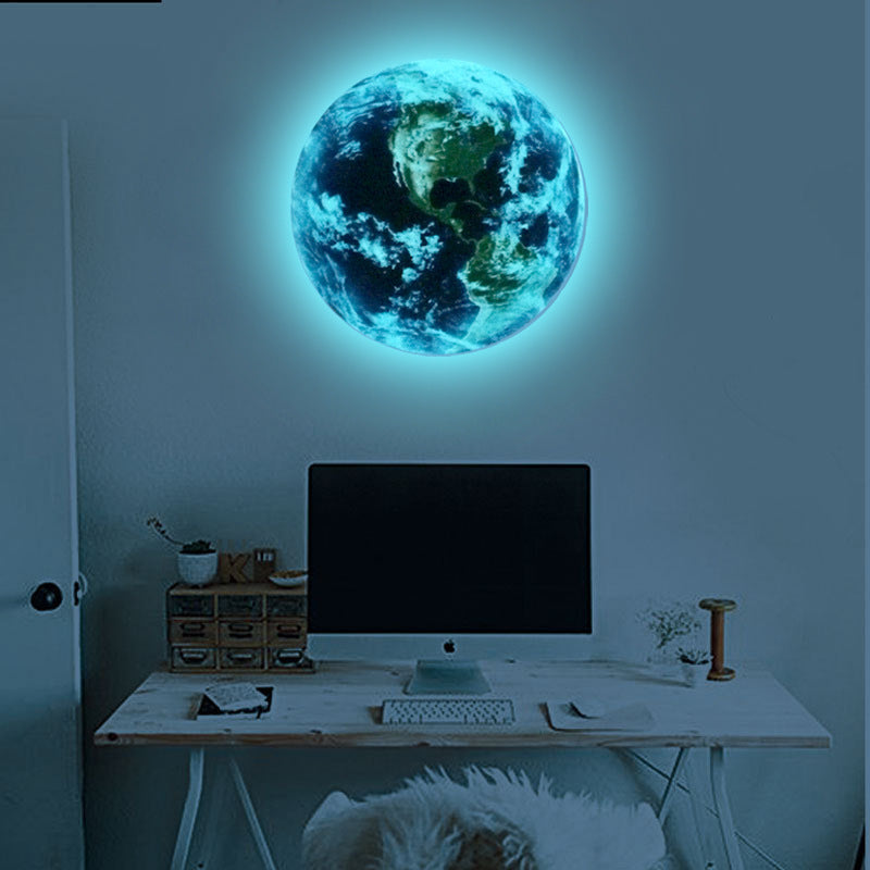 Moon Earth Luminous Wall Sticker 3D Stereo Carving